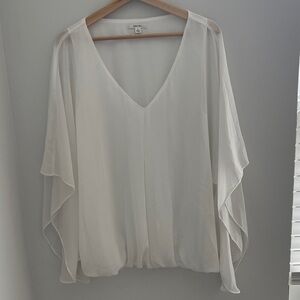 Sophia Max Sheer Ivory V-Neck Blouse